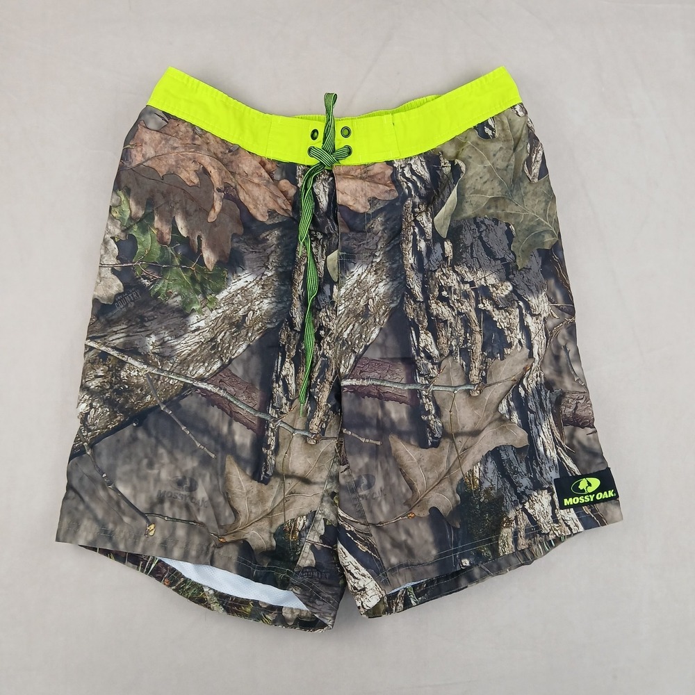 Mossy‎ Oak XL Mens Board Shorts Elastic Mesh Liner Camo FLAW